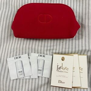 Dior Red Pouch with Perfume Samples